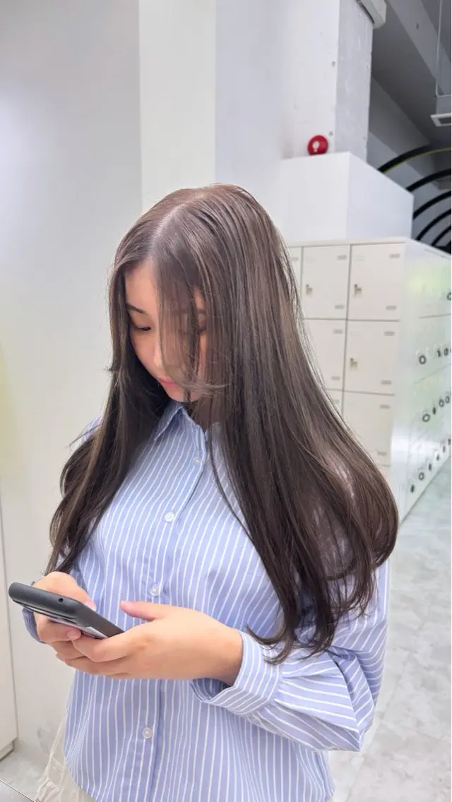 ロング カラー ヘアカラー トリートメント ヘッドスパ ヘアセット 韓国トレンドカット カラー🤍しゅうじのヘアスタイル