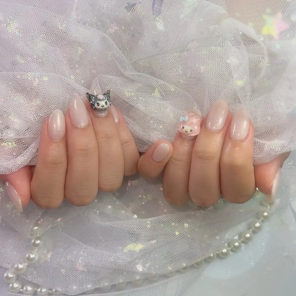 ネイル アートネイル フレンチネイル ジェルネイル グラデーション 韓国ネイル Viola  . Nailsalonのネイルデザイン