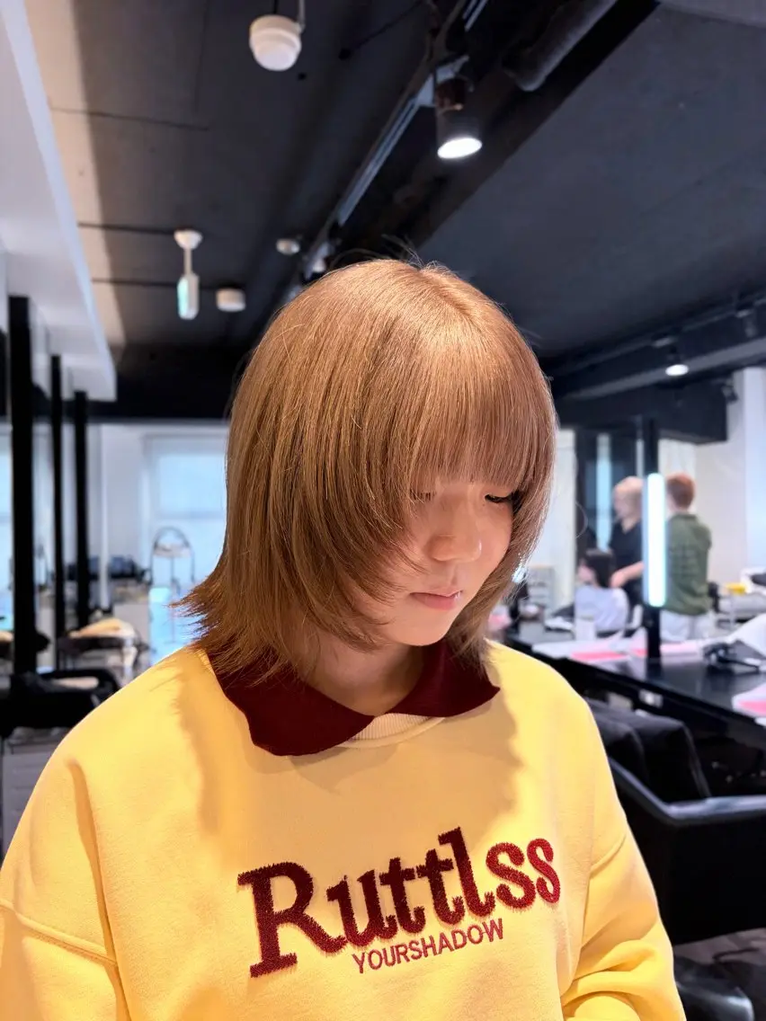 ミディアム カラー ヘアカラー 中川 蓮のヘアスタイル