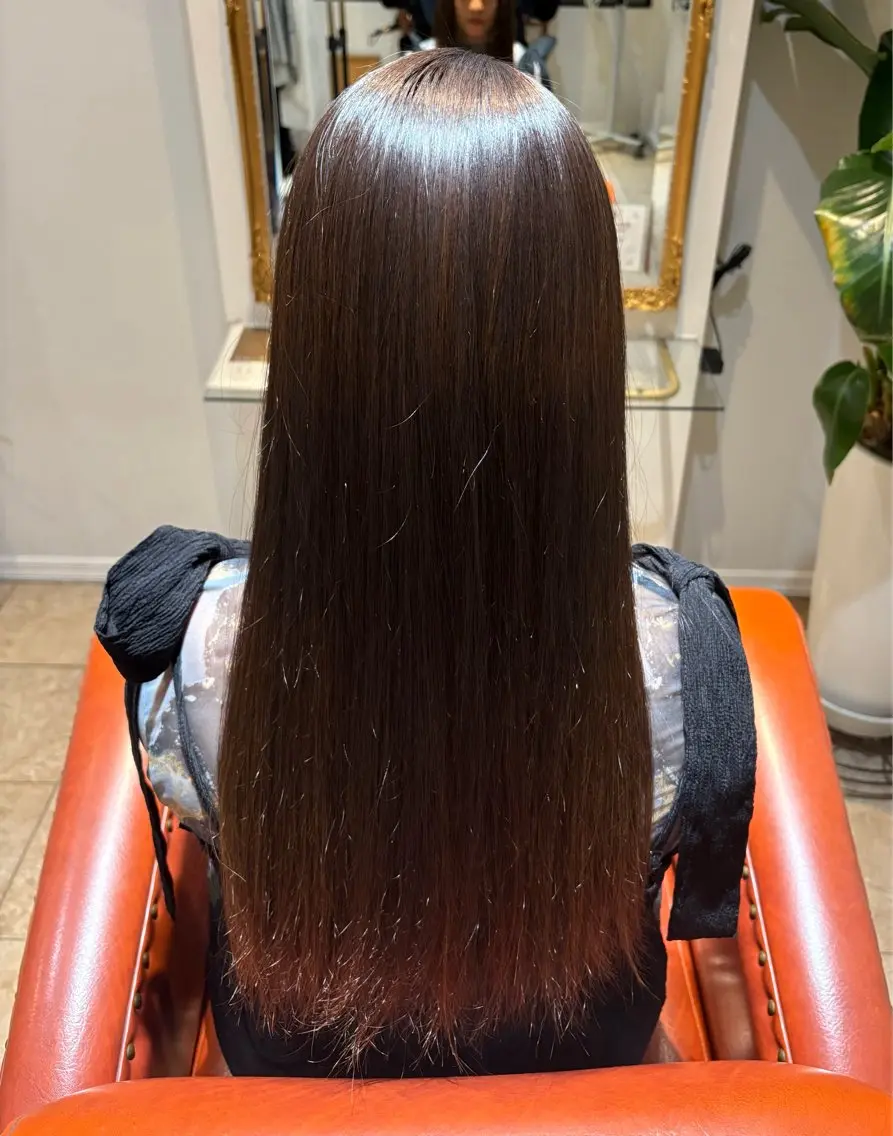 ロング パーマ ストレートパーマ 縮毛矯正 川邊 唯礼のヘアスタイル