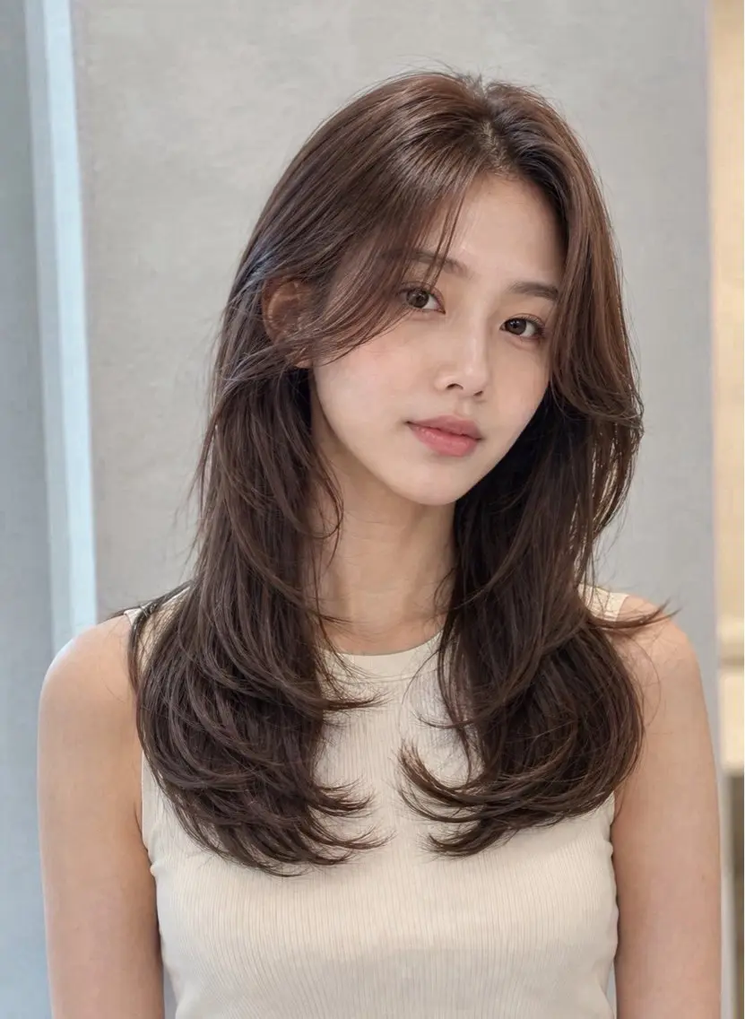 ロング レイヤーカット ヘアカラー Amy 🌼 桐山直緒のマツエク・マツパデザイン