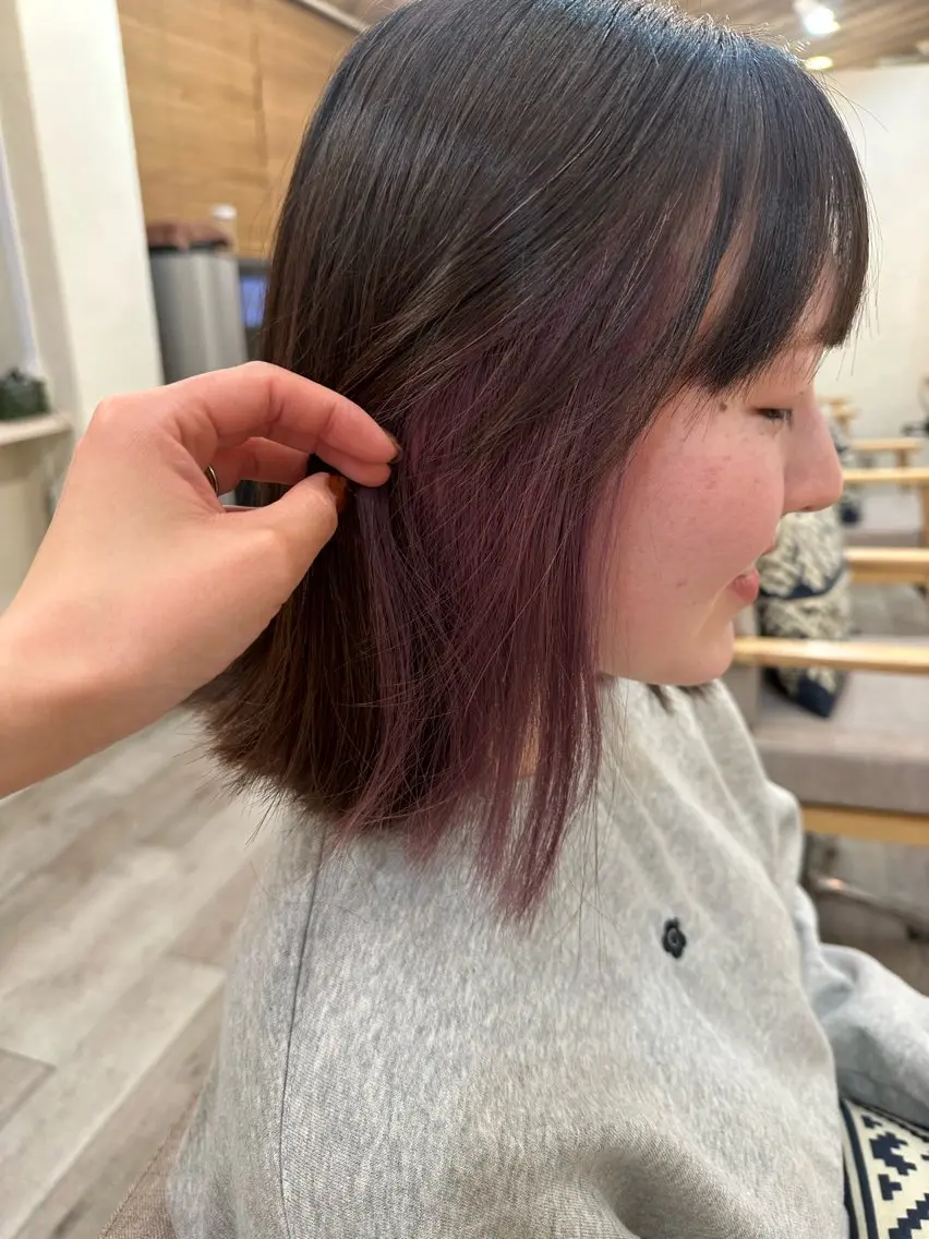 カラー イヤリングカラー カット ヘアカラー トリートメント ヘアセット ✄折橋 彩花🐶🍑のヘアスタイル