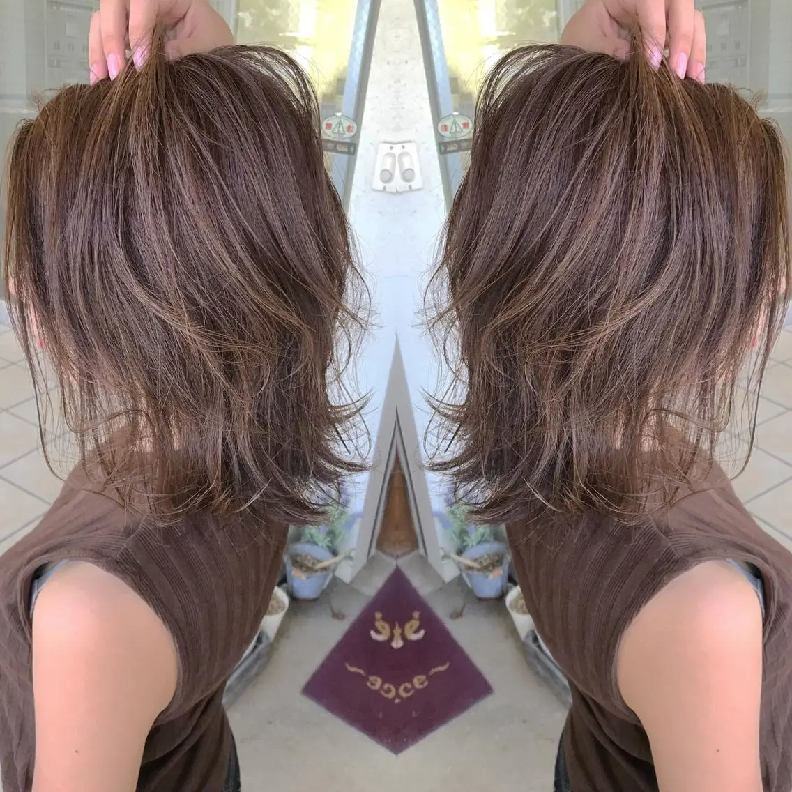 ミディアム カラー イルミナカラー カット ヘアカラー トリートメント grand juteのヘアスタイル