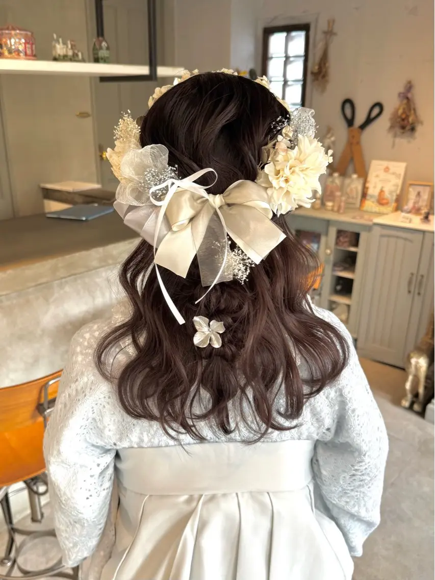 ヘアアレンジ 着付け 🫧札幌ブリーチなし 透明感カラーゆん🫧のヘアスタイル