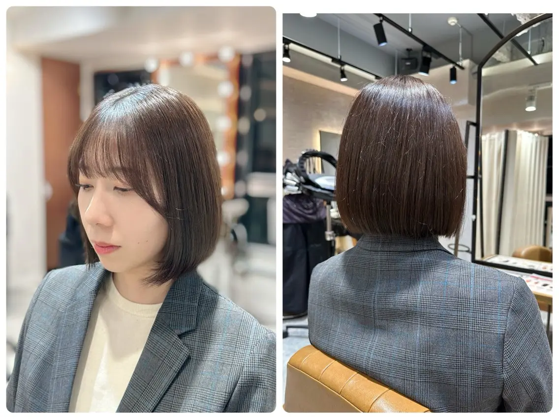 ショート ボブ 顔周りカット 縮毛矯正/ ✨艶髪/芦川優磨のヘアスタイル