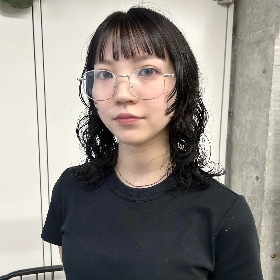 ミディアム カラー パーマ ミディアムパーマ レイヤーカット オン眉 小顔カット カット ヘアカラー パーマ 伊藤ほのか/パーマ /ダブルカラーのヘアスタイル
