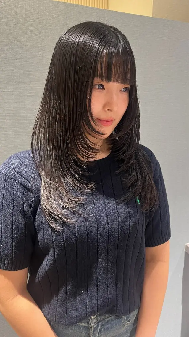 ロング 顔周りカット レイヤーカット 長沼ゆうか /レイヤーカットのヘアスタイル