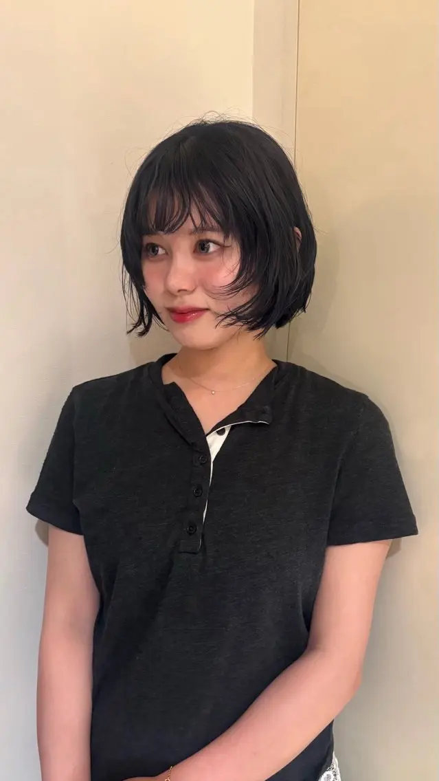 ショート カラー ネイビーカラー ヘアカラー Dreap anのヘアスタイル