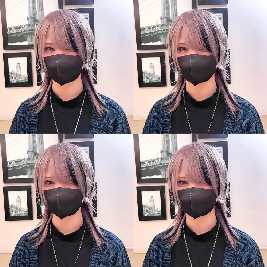 ミディアム カラー ベージュカラー メッシュ ピンクカラー ピンクベージュ ホワイトピンク 🌟トップデザイナー 高橋🌟のヘアスタイル