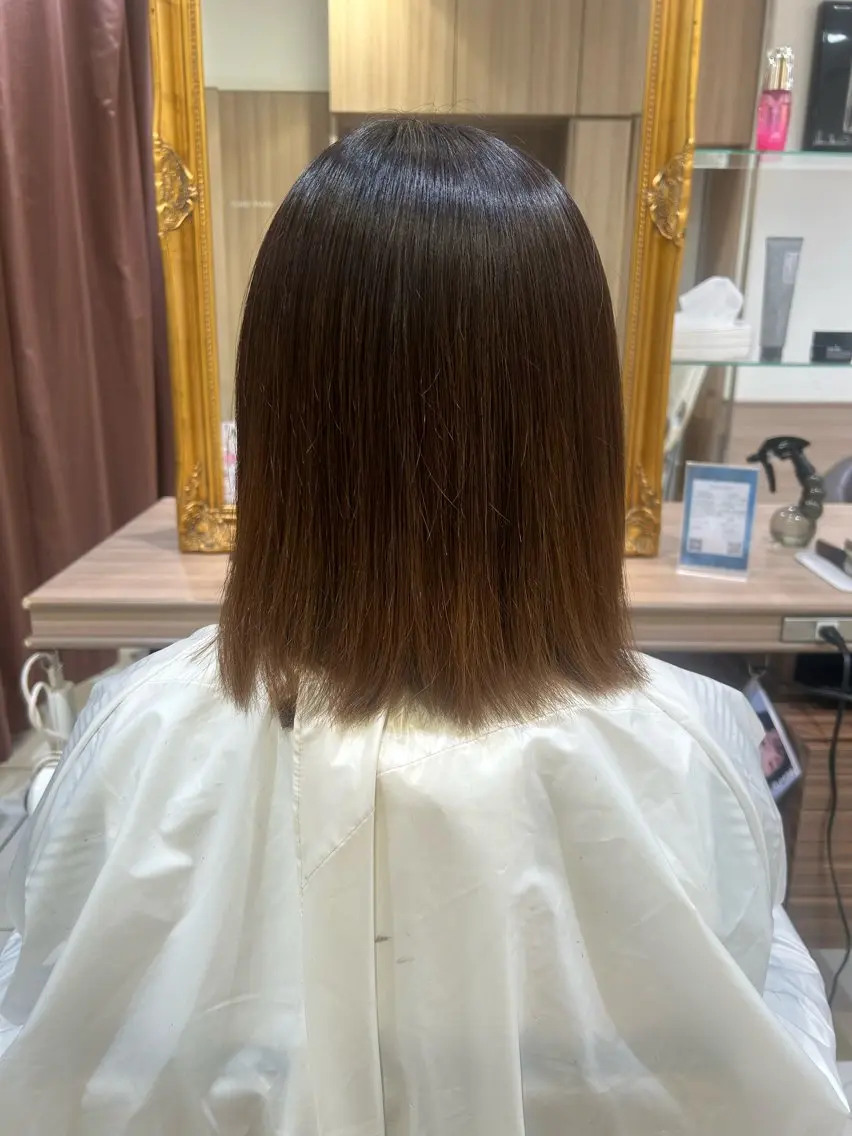 ミディアム 縮毛矯正 佐藤 ななせのヘアスタイル
