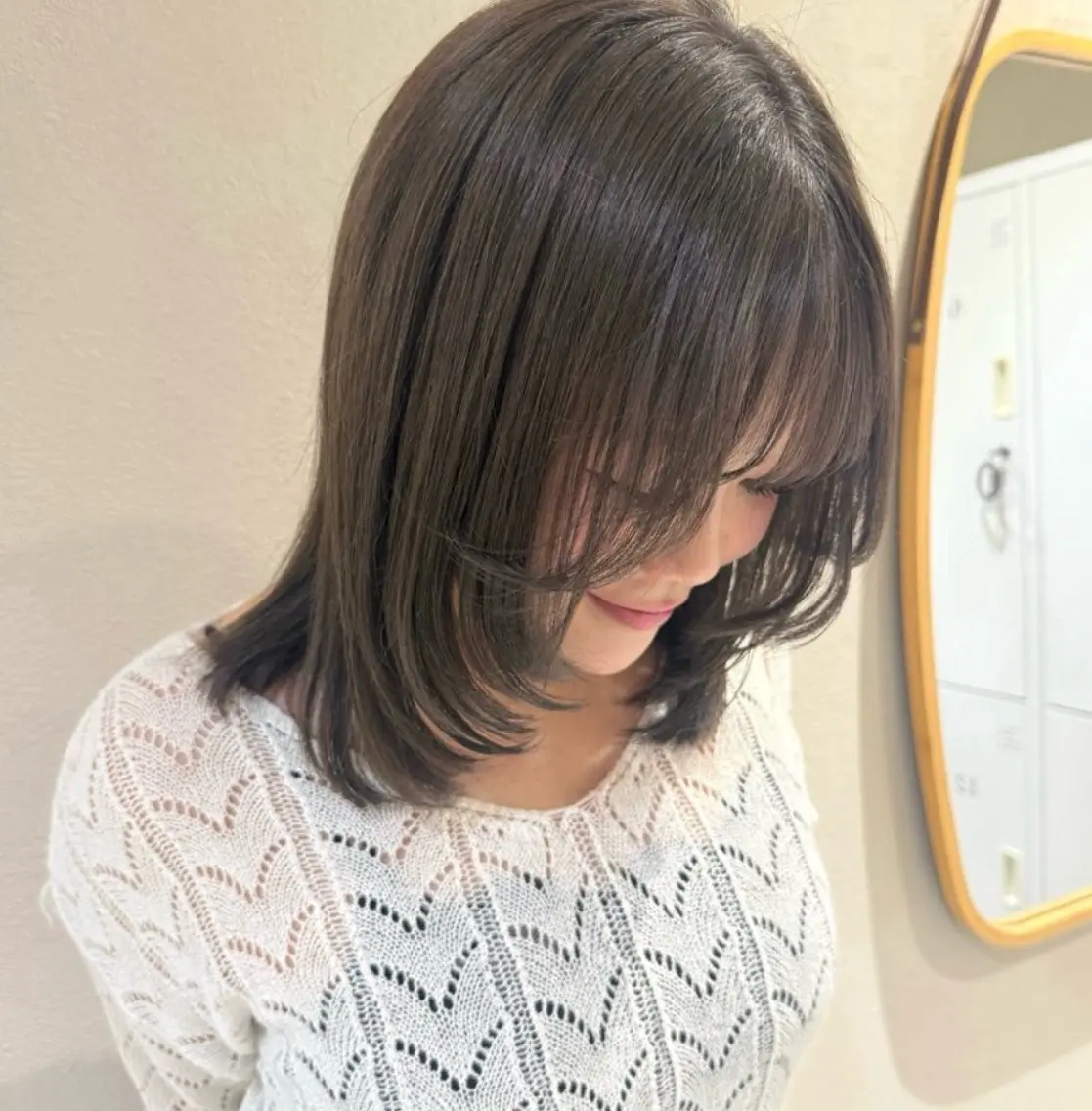 ミディアム カット ヘアカラー ストレート￤パーマ 🌟yuzuka🌟のヘアスタイル