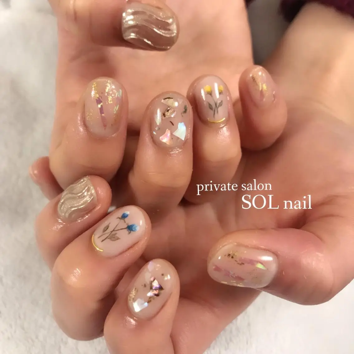 ネイル ミラーネイル ハンドネイル SOL NAILのネイルデザイン