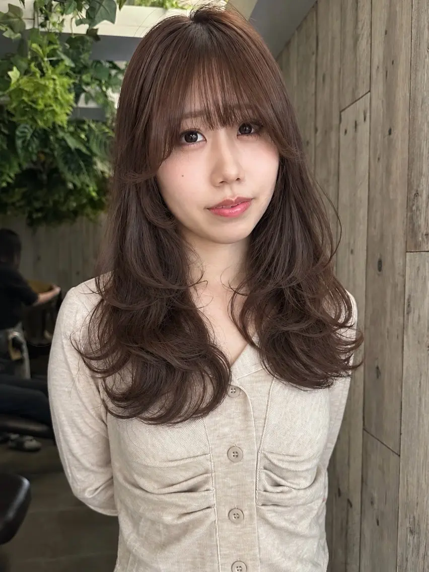セミロング カット ヘアカラー 艶カラー/フェイス レイヤー/たむのヘアスタイル