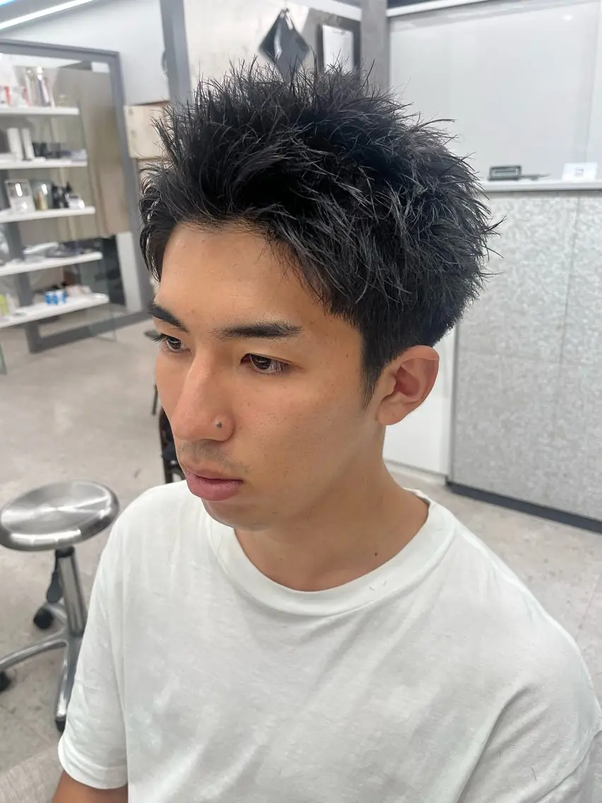 メンズ スパイキーショート カット 🍐シャドウパーマ メンズ特化/守岡🍐のヘアスタイル