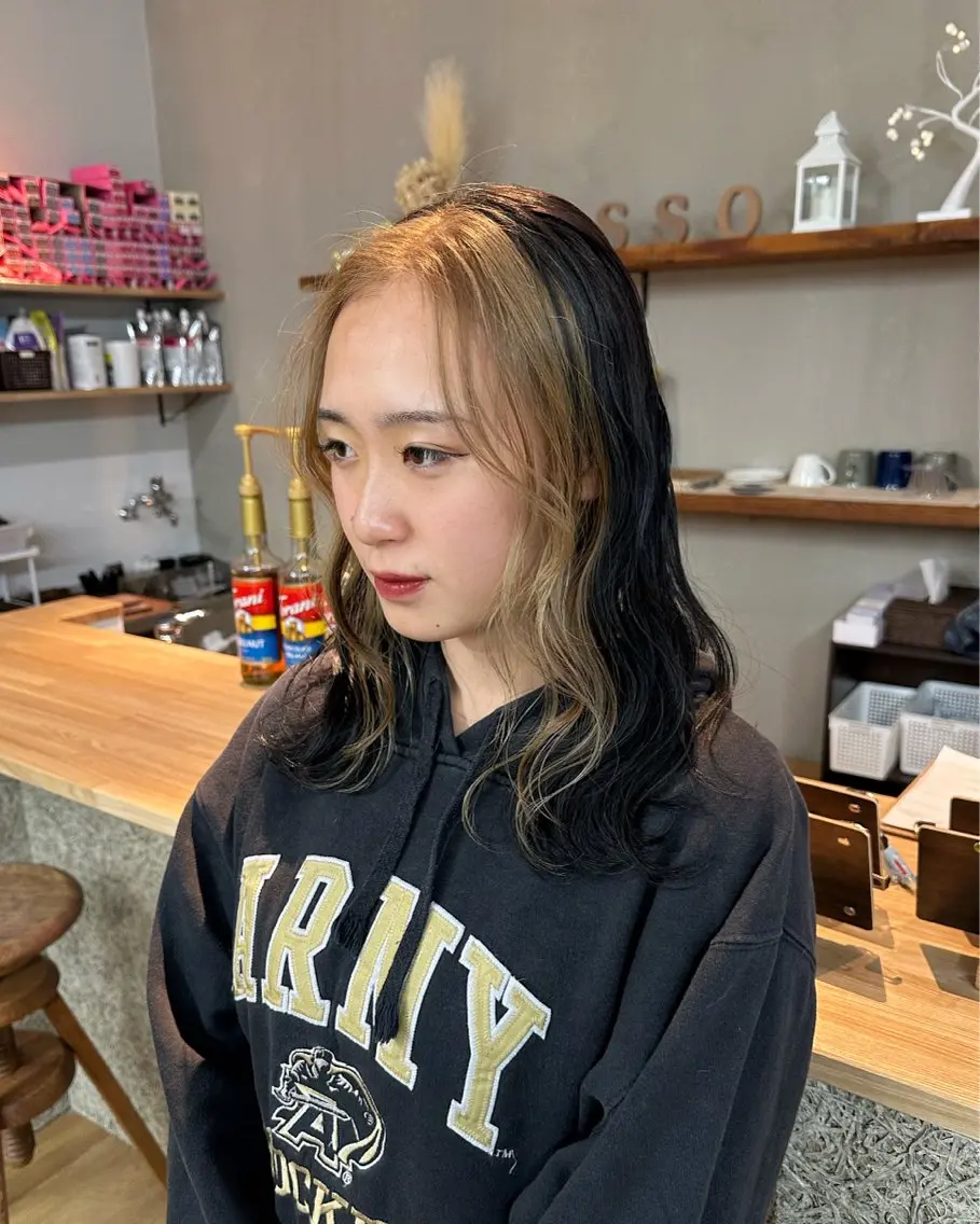 セミロング カラー ヘアアレンジ ヘアカラー SAKURA/ CIEL福岡のヘアスタイル