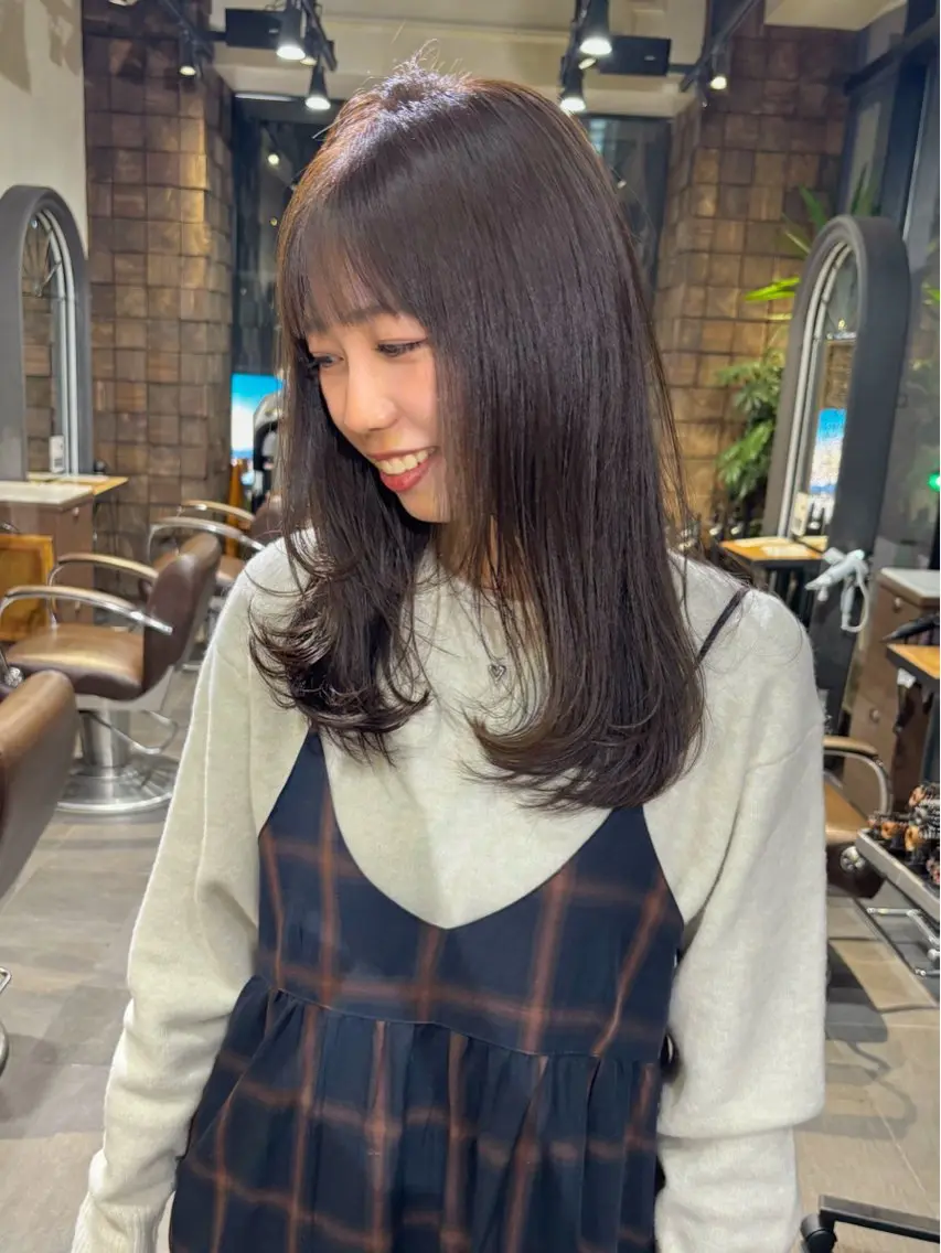 セミロング カット ヘアカラー トリートメント MINXginza タイラミユネのヘアスタイル