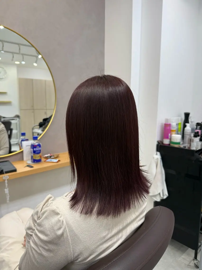 セミロング カラー ヘアアレンジ カット ヘアカラー トリートメント ヘアセット 💗横浜美容室 💗HARUNAのヘアスタイル