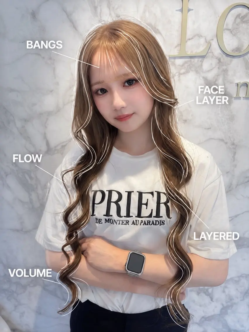 ロング カット ヘアカラー トリートメント 🖤みらい🖤 透明感カラー/カットのヘアスタイル