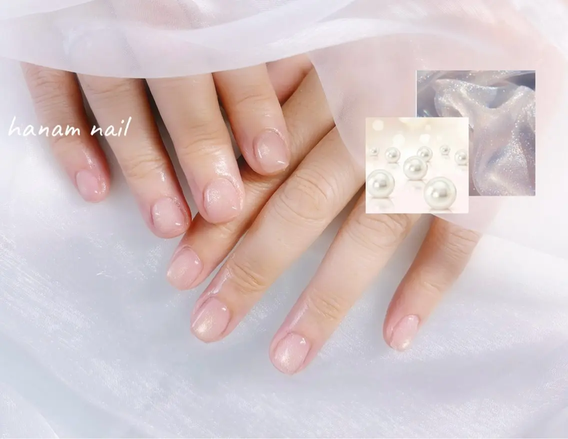 ネイル ワンカラーネイル ハンドネイル hanam nail 🌿🩵ハナムネイルのネイルデザイン