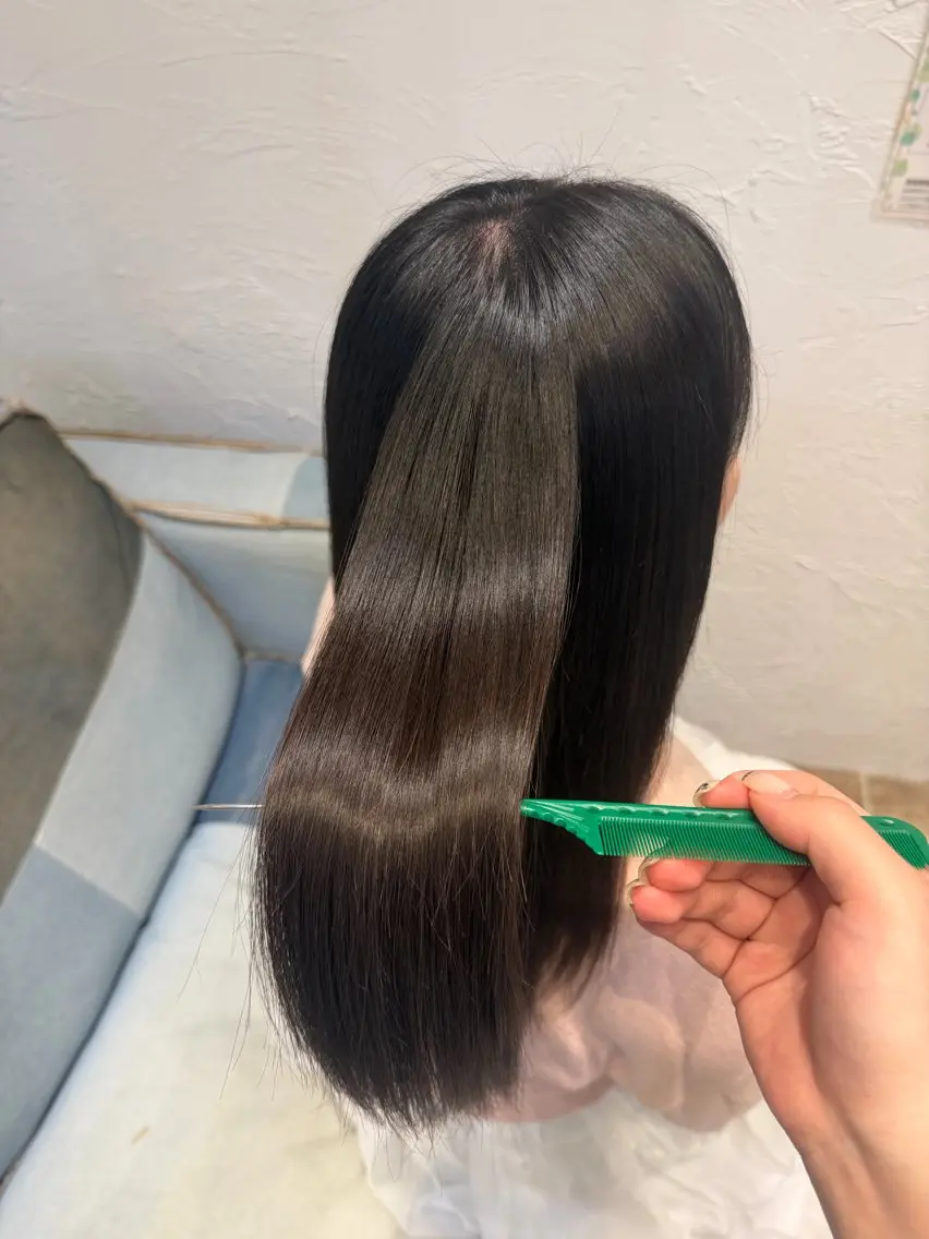 ロング 縮毛矯正 Agu.hair ミサキのヘアスタイル