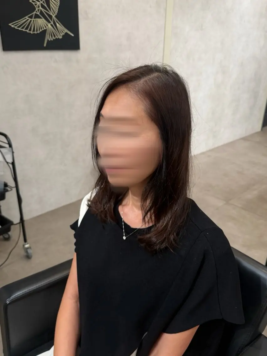 セミロング パーマ セミロングパーマ デジタルパーマ カット パーマ 上田 愛菜のヘアスタイル
