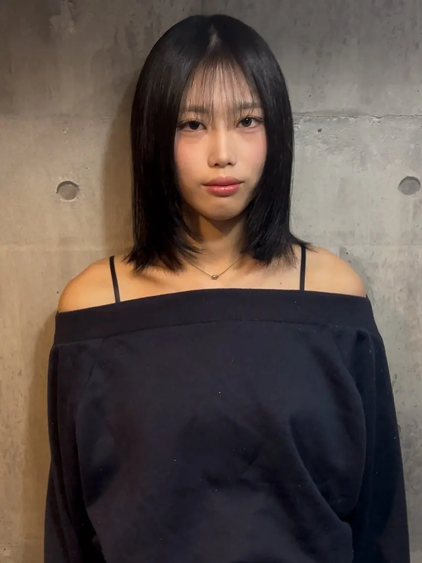 ミディアム カラー レイヤーカット ハッシュカット レイヤーカット 熊谷のヘアスタイル