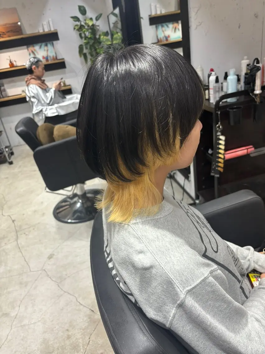ショート カラー イエローカラー ✨髪質改善ストレート ×ミニボブ✨萩原 翼のヘアスタイル