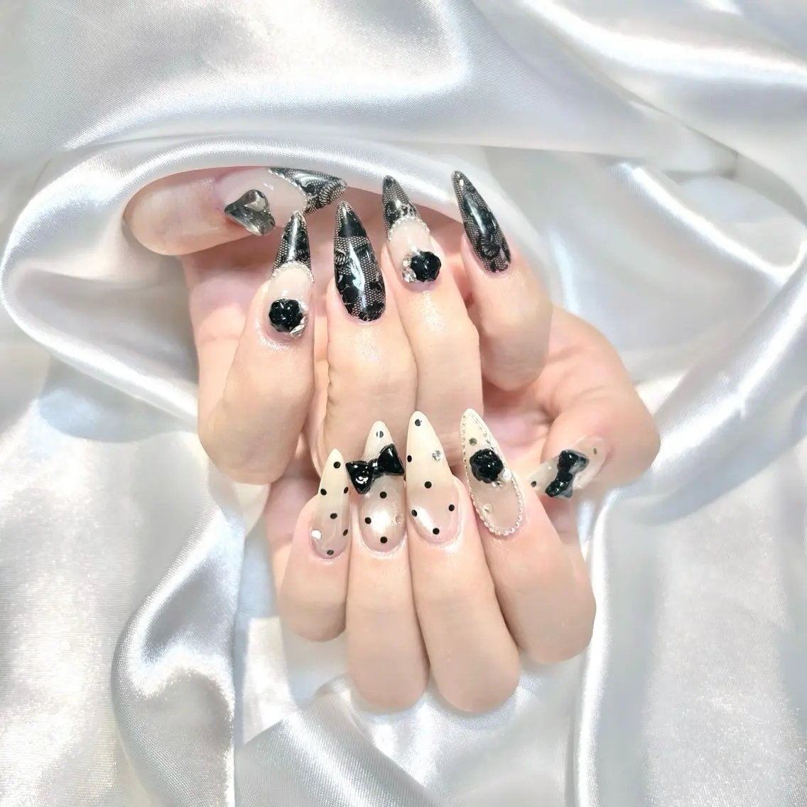 🉐期間限定🉐オフあり🍒チップ長さ出し10本➕持ち込みデザイン90分+パーツつけ放題🎀お好きなだけ🎀の写真