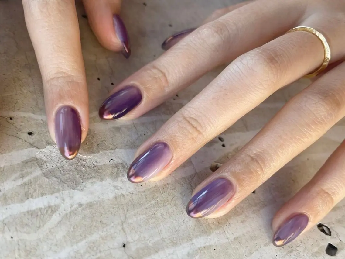 ネイル 長さ出し ジェルネイル キラキラネイル 大理石ネイル(マーブル) ニュアンスネイル Morpho nailのネイルデザイン
