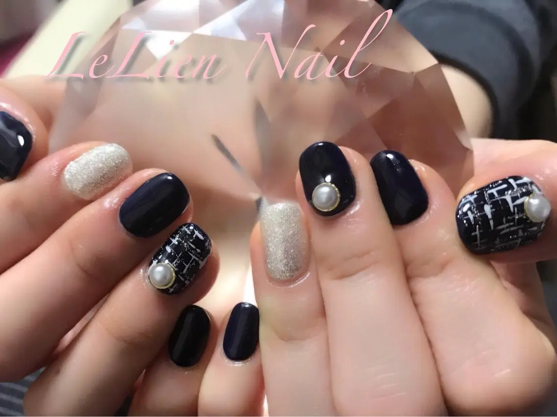 ネイル ツイードネイル モチの良さ◉ フィルインネイル♡のネイルデザイン
