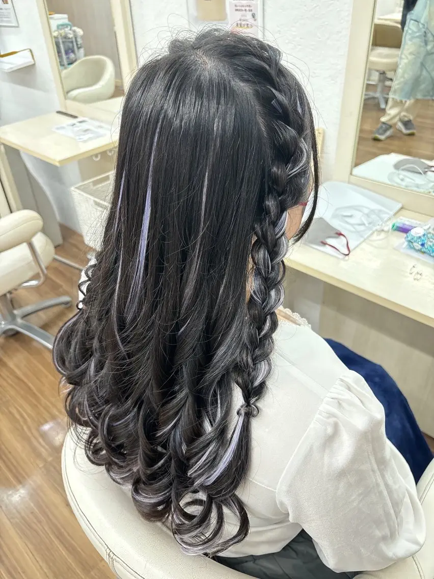 カラー ヘアアレンジ エクステ ヘアカラー トリートメント エクステ GLOSS 心斎橋 山上のヘアスタイル