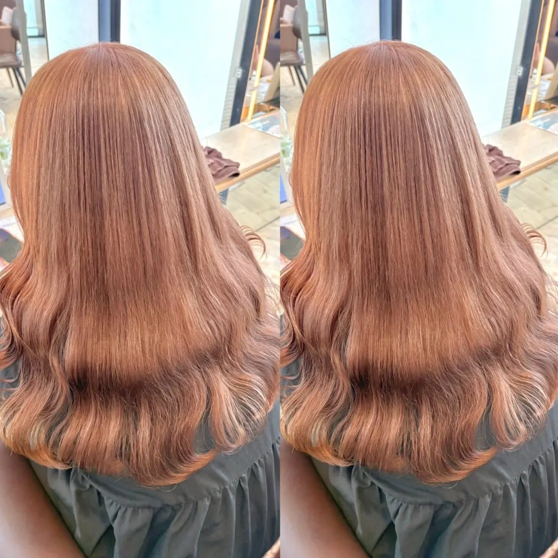 カラー ブリーチ 透明感カラー オレンジ ヘアカラー ヘアメ🎀ハイトーン 🩵エクステ🪄しほのヘアスタイル