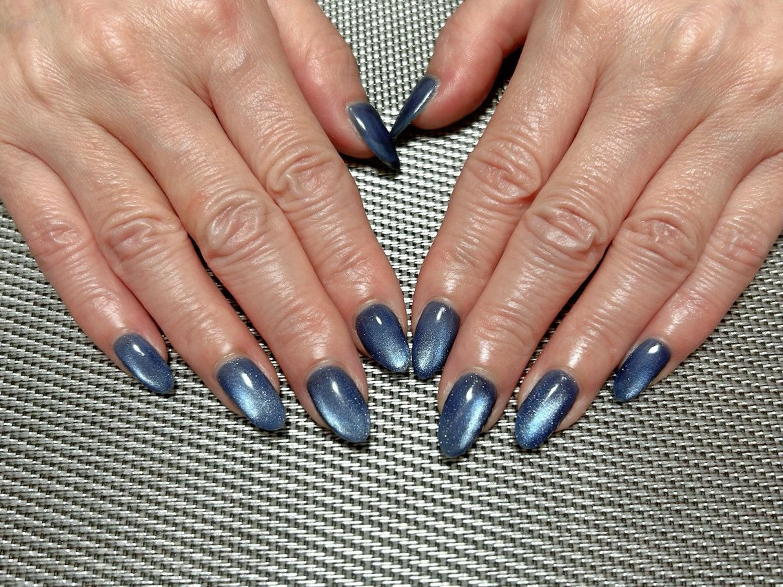 ネイル ブルー マグネットネイル ハンドネイル i nailのネイルデザイン