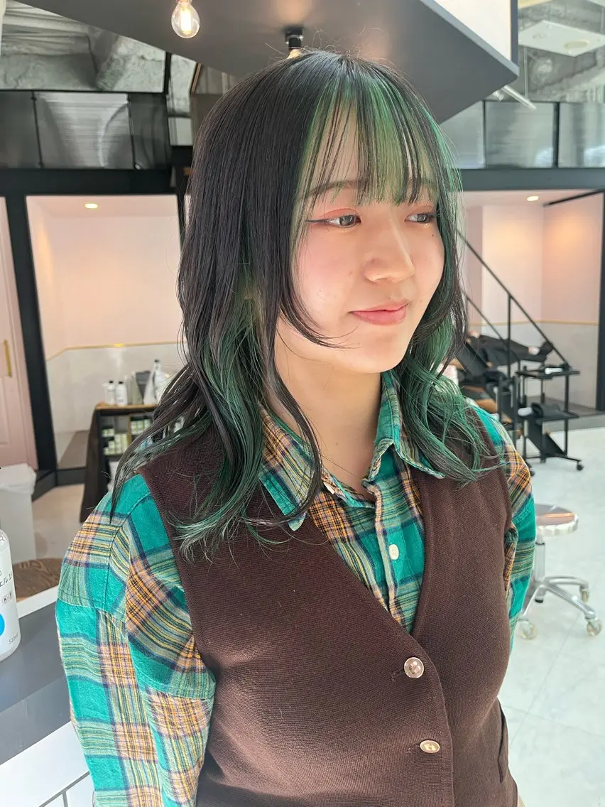 ミディアム カラー ハイトーンを育てる ブリーチカラー/牧原のヘアスタイル