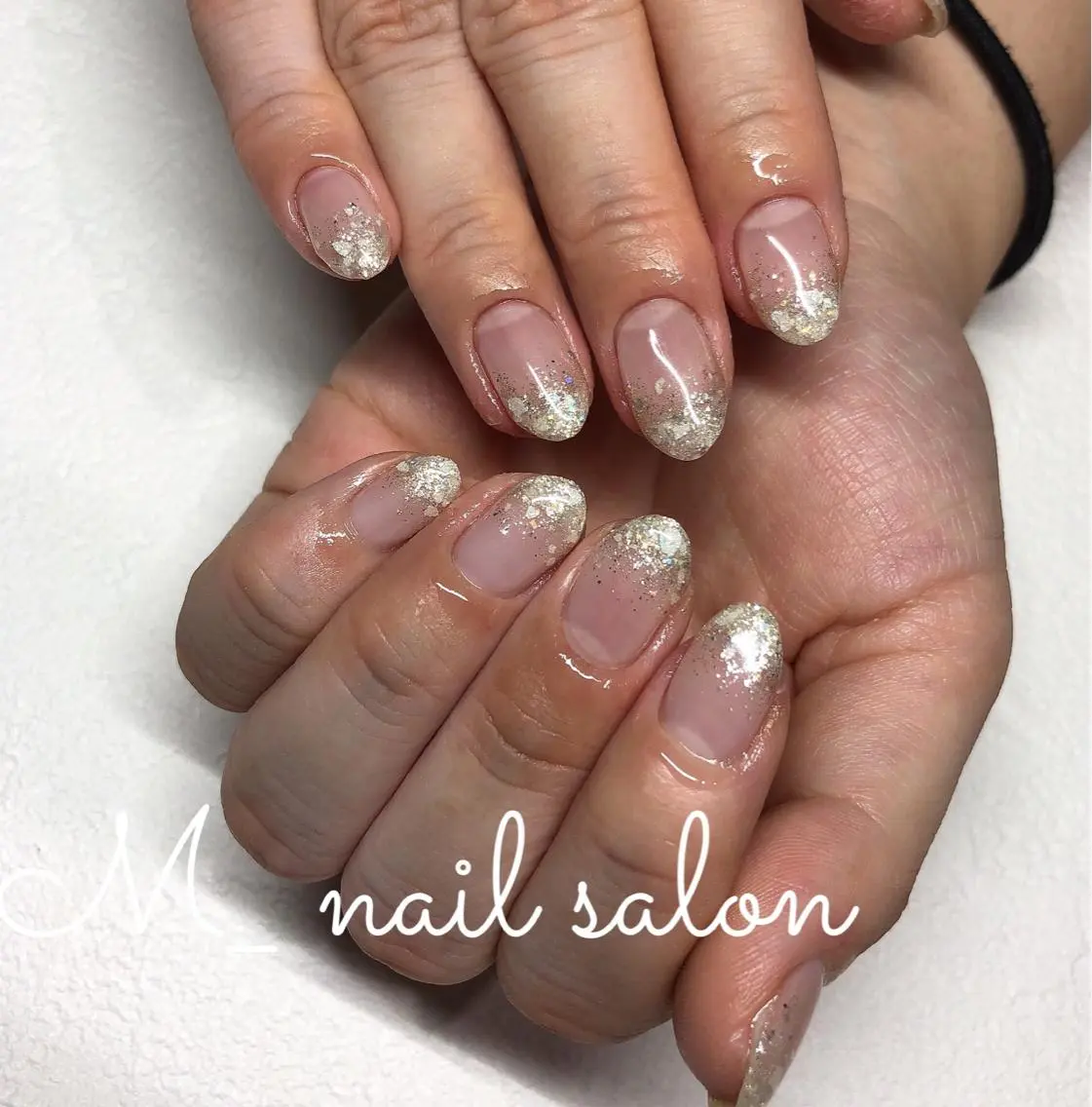 ネイル ラメ(グリッター) ラメグラデーション ワンカラーネイル M_ nail salonのネイルデザイン