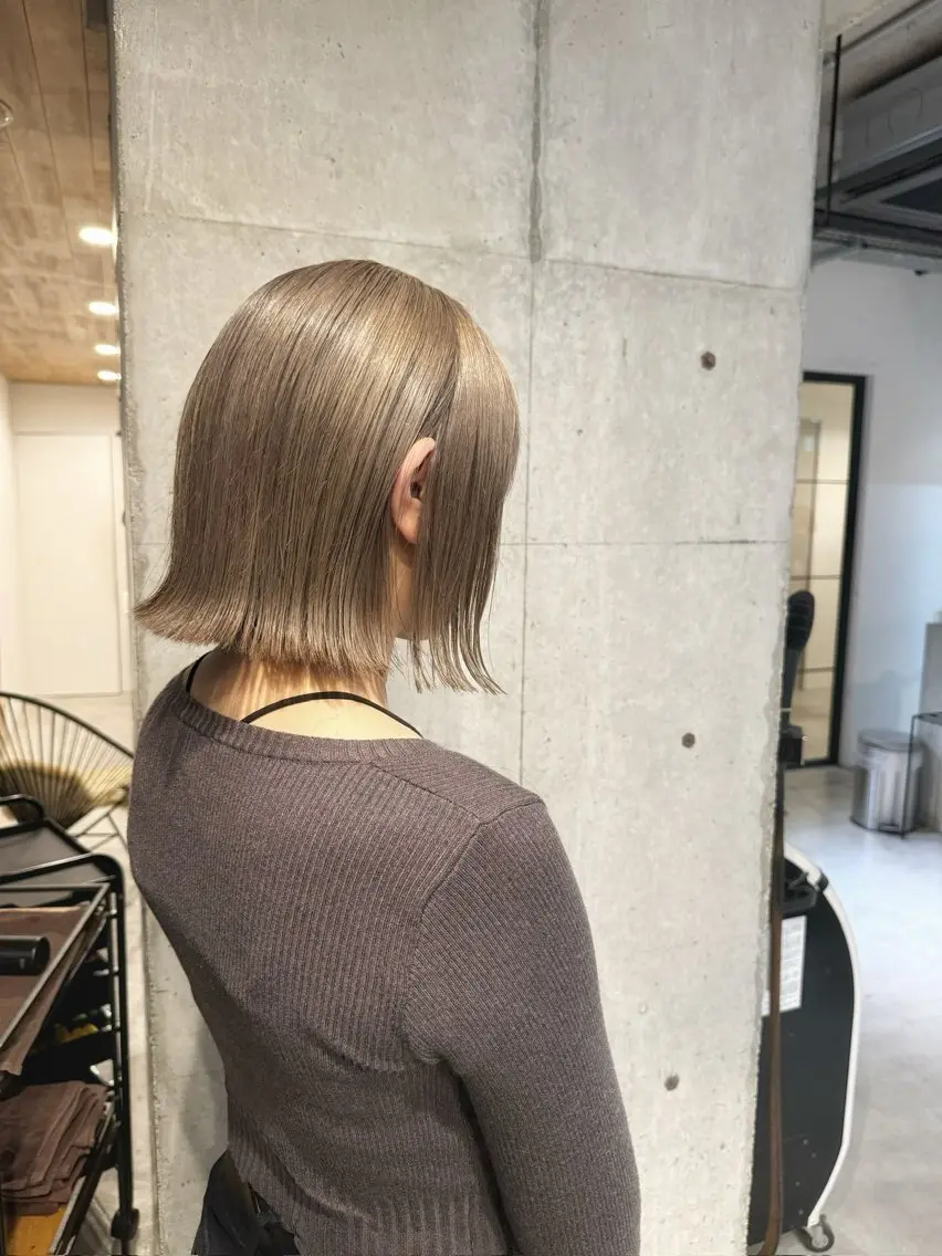 ショート ヘアカラー トリートメント ベージュカラー/新潟 カラー特化/落合優吾のヘアスタイル