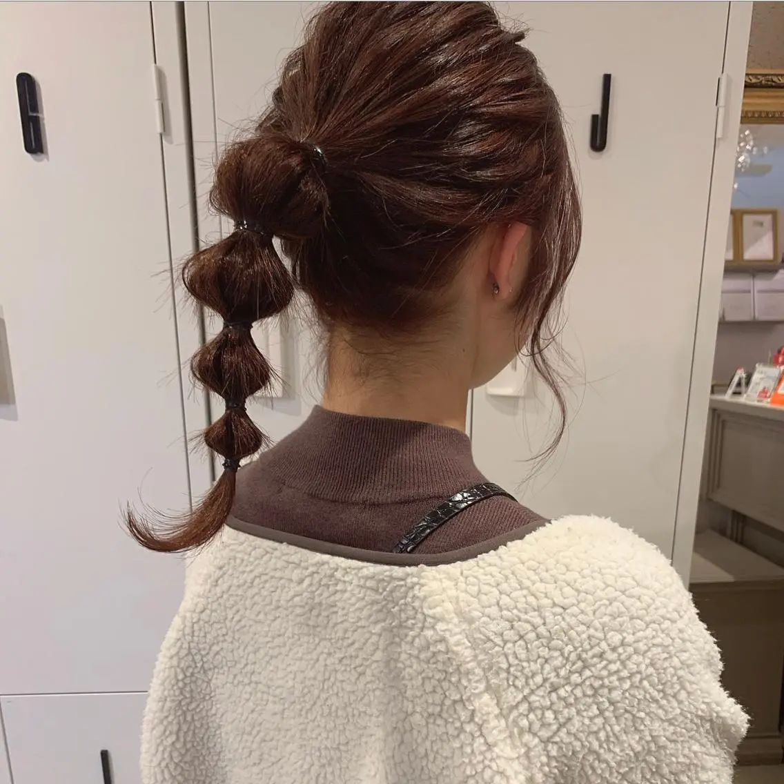 ミディアム カラー ヘアアレンジ テラコッタ 玉ねぎヘアー ヘアセット ayano /トレンドヘアのヘアスタイル