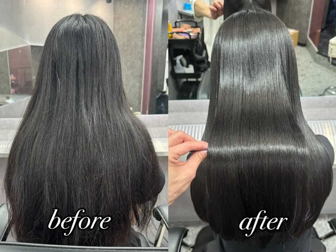 ロング レイヤーカット 縮毛矯正/西尾 幸樹のヘアスタイル