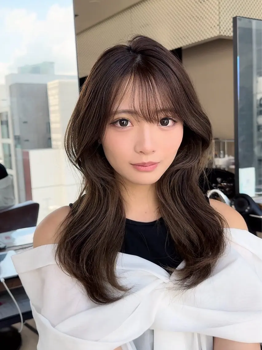ミディアム カラー ヘアアレンジ カット ヘアカラー トリートメント 顔周り&ミディアム 特化/池袋/kokiのヘアスタイル