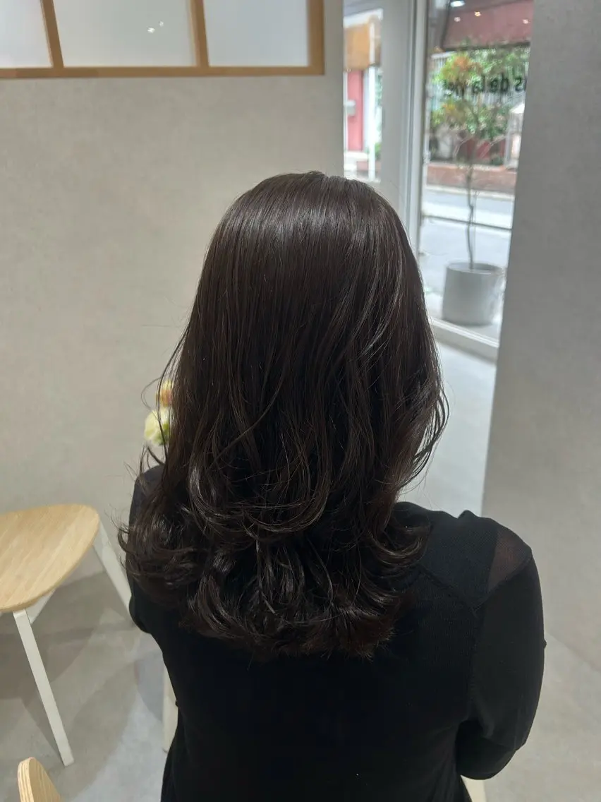 セミロング Mao 🎀bob 赤み撃退🌿艶カラーのヘアスタイル