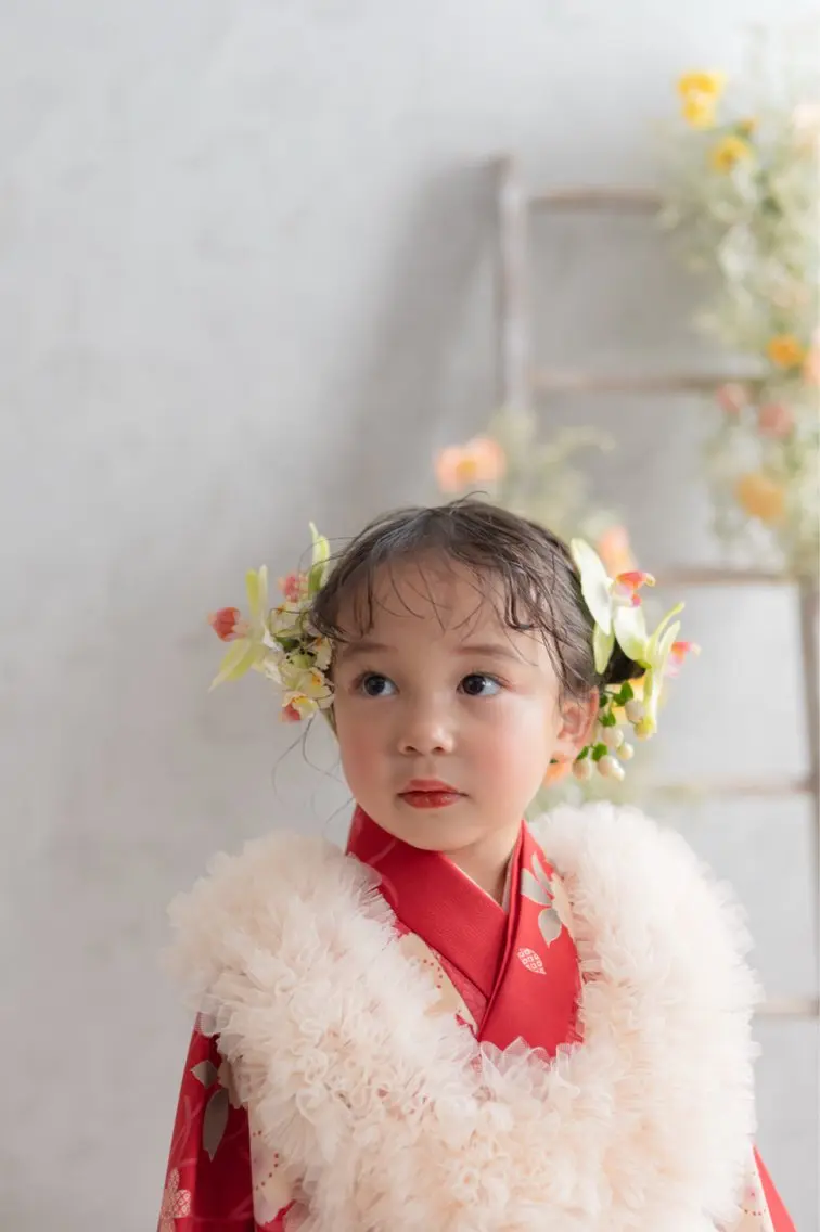 七五三3歳女の子着付け+ヘアセットの写真