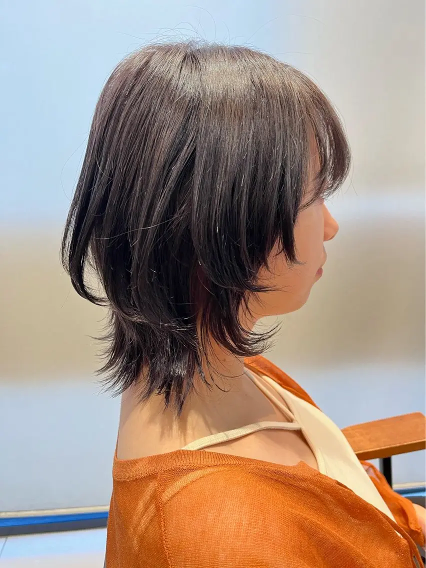 ミディアム カラー 顔周りカット 似合わせカット ウルフカット ディレクター ノナカのヘアスタイル