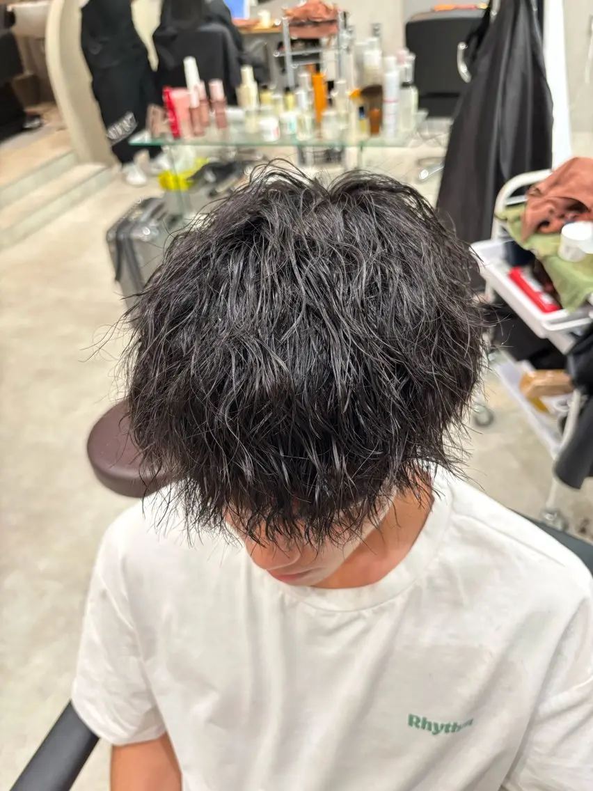 メンズ カット パーマ メンズ撮影モデル募集 /岡山駅前/上野陸のヘアスタイル