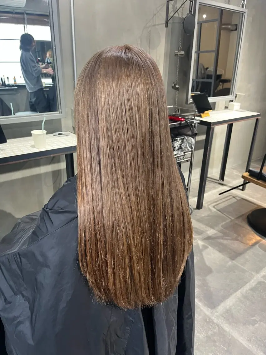 ロング カラー カット ヘアカラー トリートメント 透明感♥韓国ヘア HINAのヘアスタイル