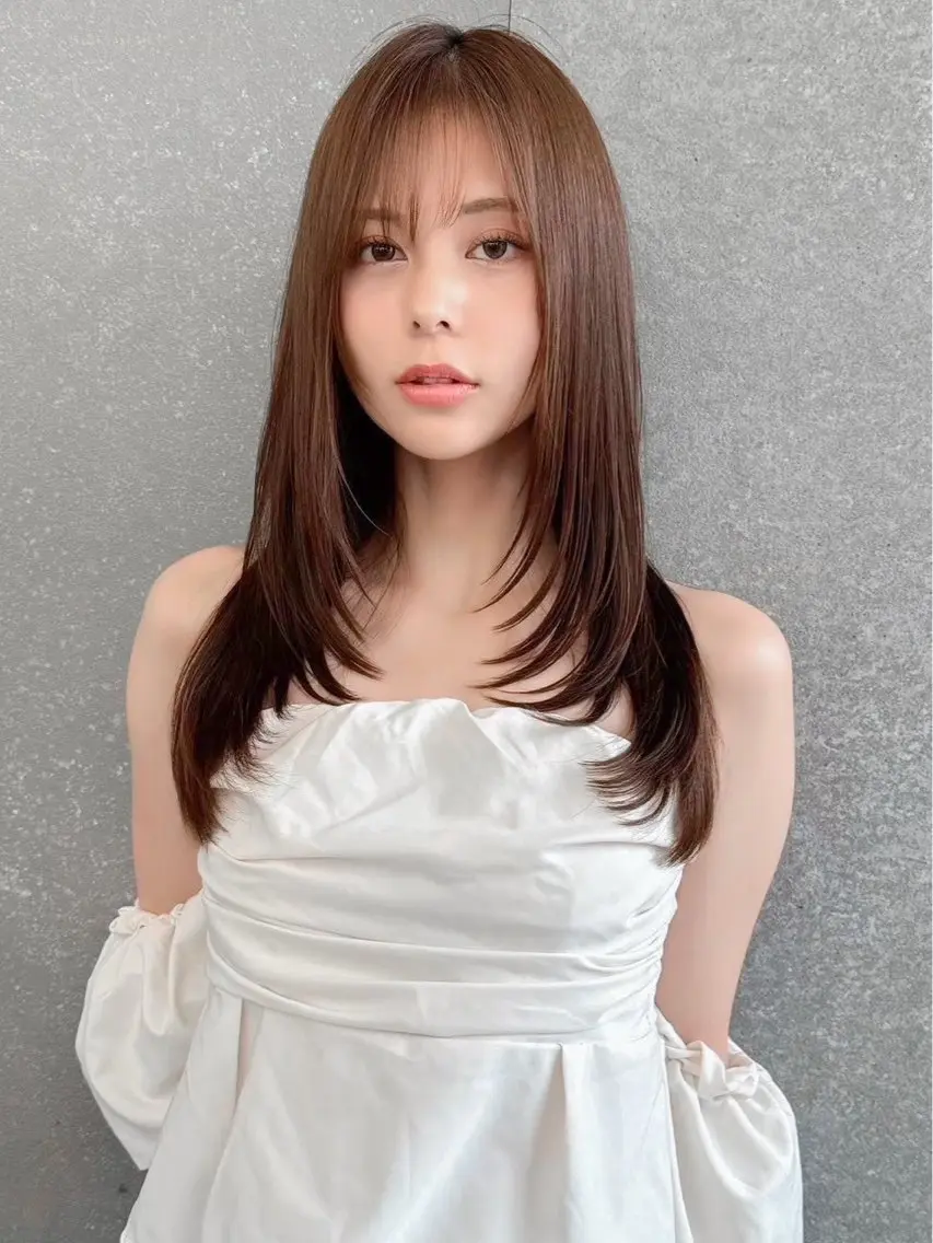 セミロング カット 縮毛矯正 トリートメント 久米 春輝のヘアスタイル