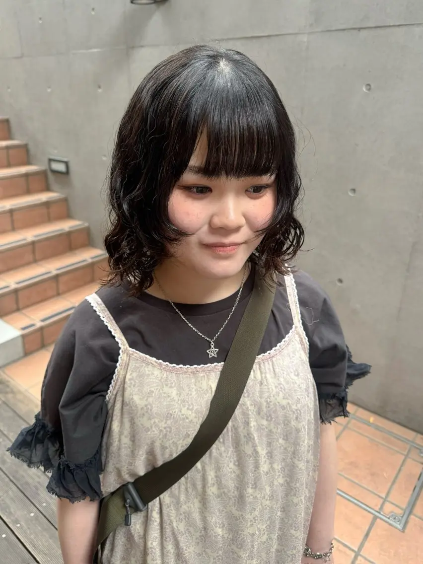 ミディアム パーマ カット パーマ 大橋 芽衣のヘアスタイル