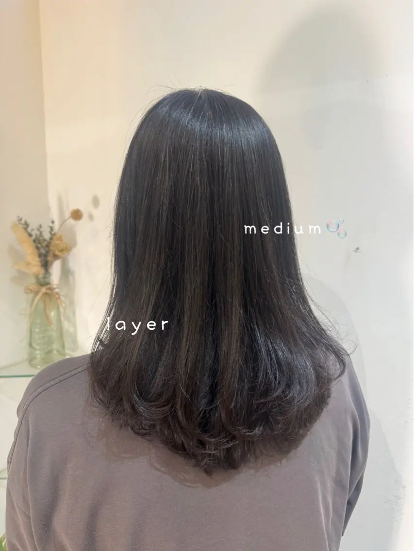 ミディアム カット ヘアカラー Rossoうるま/ ♡仲松ラナのヘアスタイル