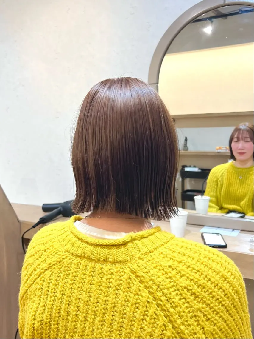 ショート カラー 切りっぱなしボブ ボブ 神戸ボブ✂️ ioe三宮/田 伸佳のヘアスタイル