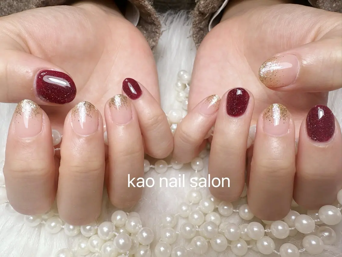 ネイル kao nail マグネット/長さだしのネイルデザイン