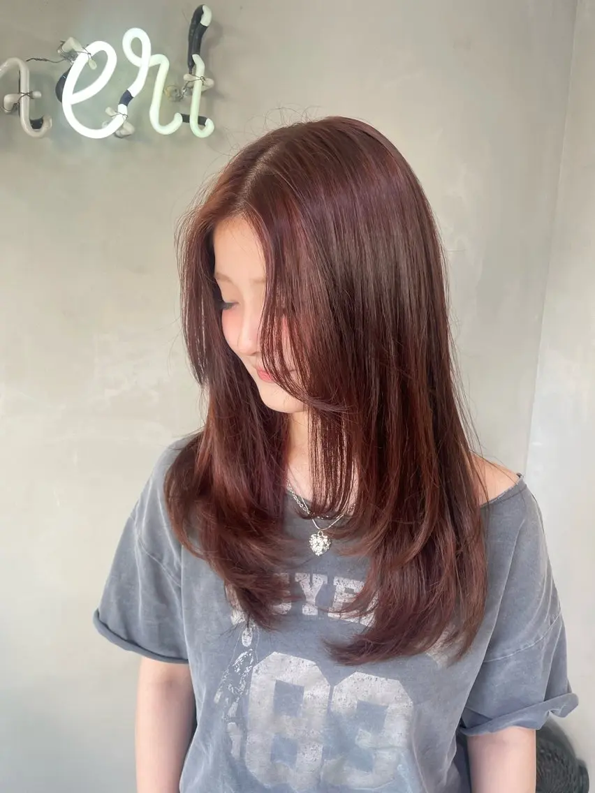 セミロング カラー カット ヘアカラー トリートメント 新宿/透明感カラー/ 髪質改善/桜良のヘアスタイル